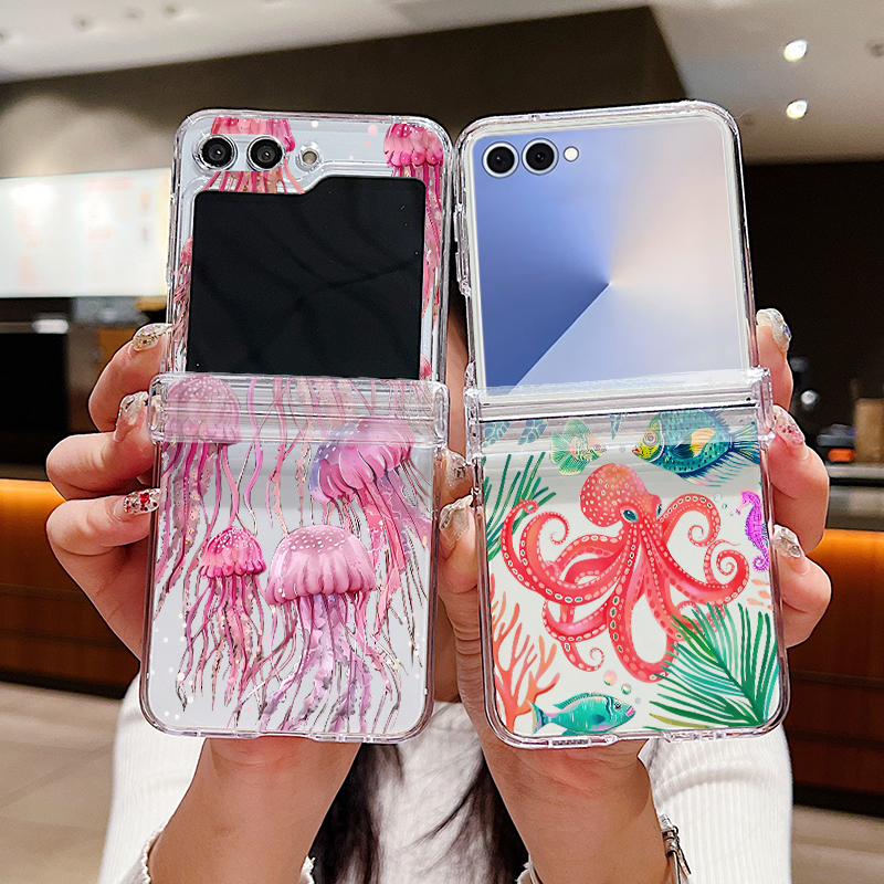 Phone Cases Z Flip 7 - Shark Turtle Ocean Printed Phone Case