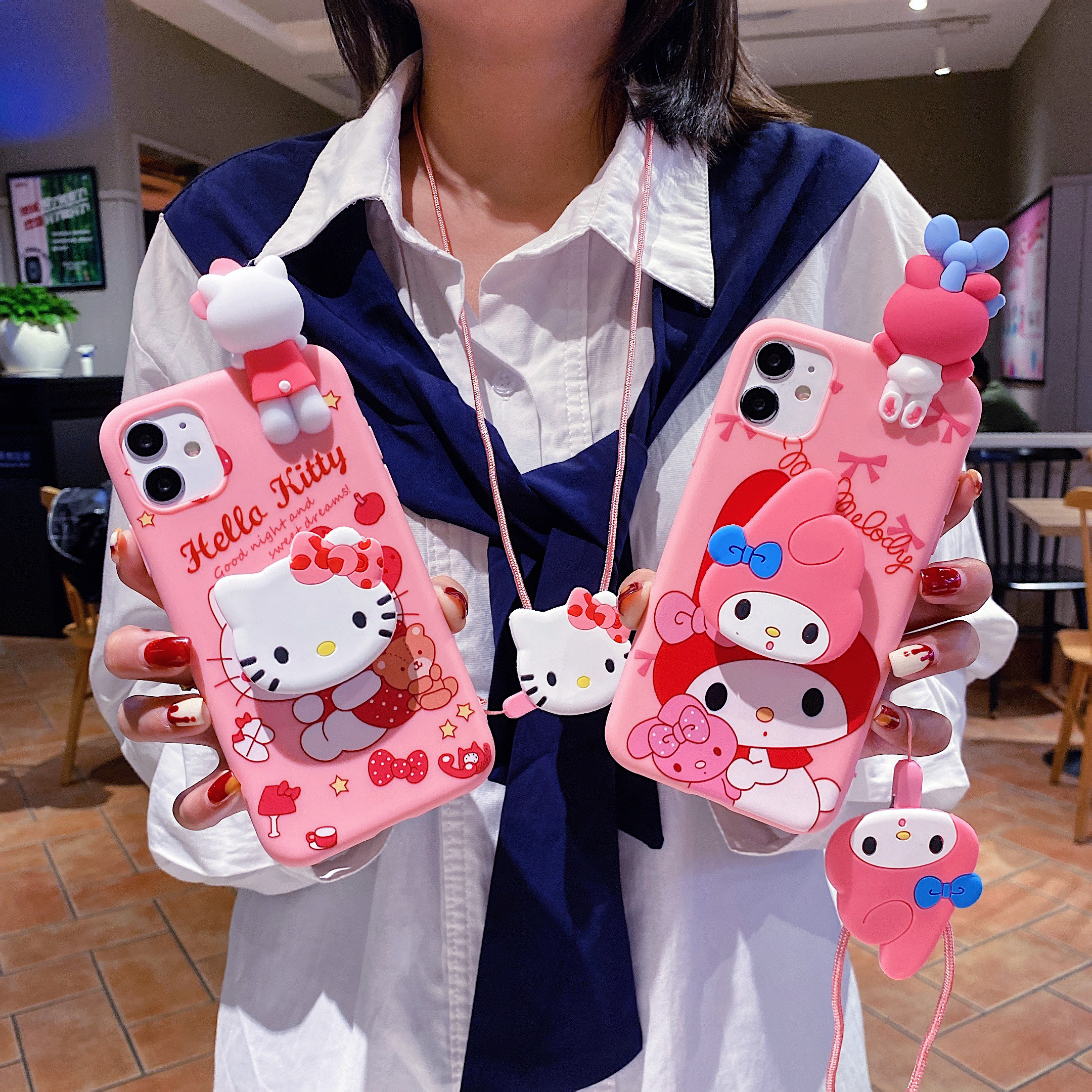 Phone Cases Samsung - Sanrio 3D Kitty Kuromi Holder Rope