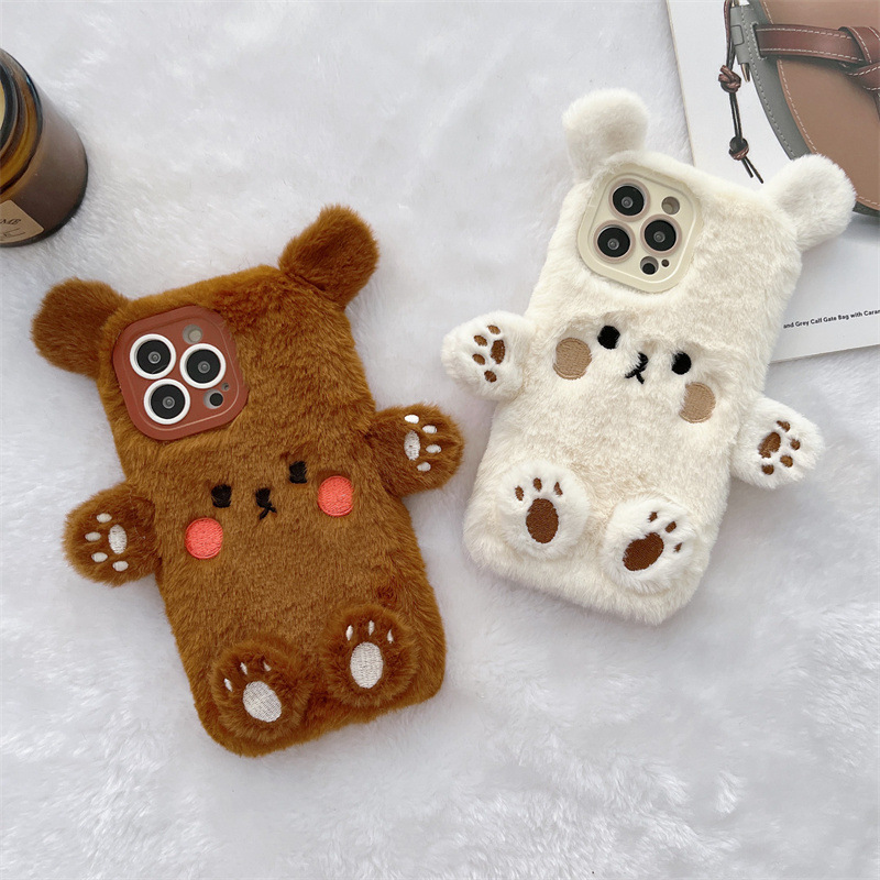 Korean 3D Cartoon Bear Fluffy  - Phone Cases Iphone 15 recensione e prezzo
