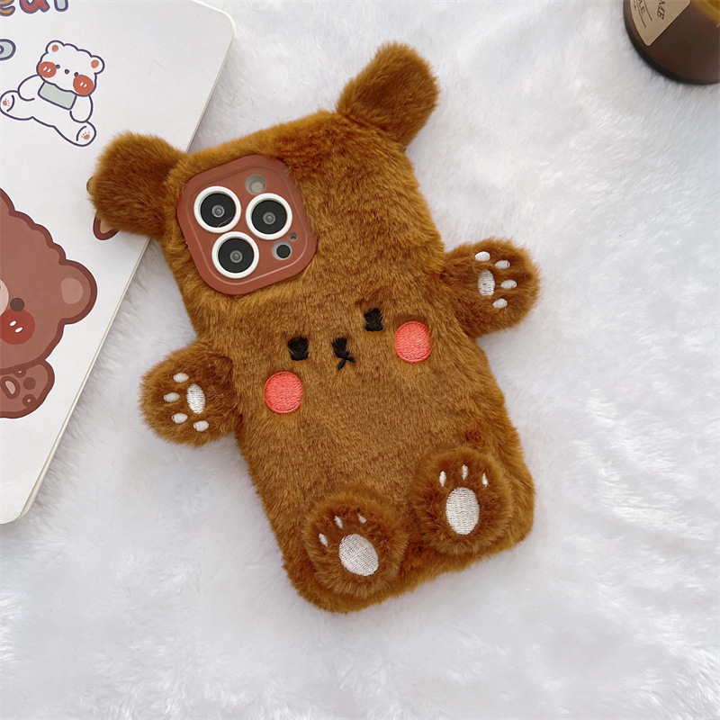 Korean 3D Cartoon Bear Fluffy  - Phone Cases Iphone 15 recensione e prezzo