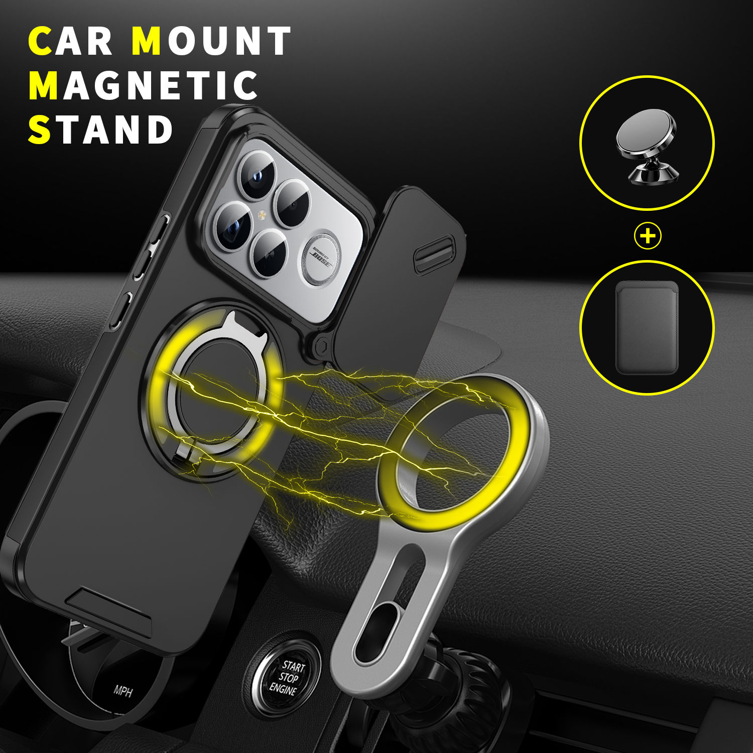 Magnetic Wireless Charging Rin - Ring Stand Case recensione e prezzo