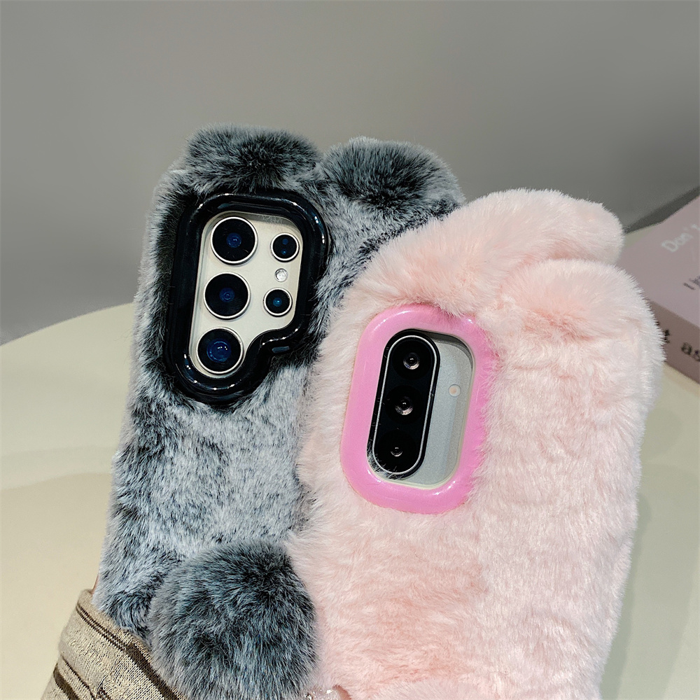 Cute Rabbit Ears Fluffy Stand  - Phone Cases Samsung recensione e prezzo