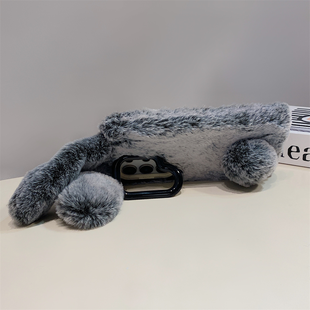 Cute Rabbit Ears Fluffy Stand  - Phone Cases Samsung recensione e prezzo